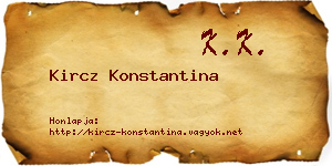 Kircz Konstantina névjegykártya